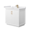 Custom image for White with Satin Bronze Trim / White Cultured Marble / No Mirror