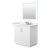 Custom image for White with Satin Bronze Trim / White Cultured Marble / 34