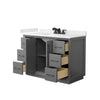 Custom image for Dark Gray with Matte Black Trim / Carrara Cultured Marble / No Mirror