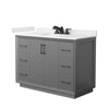 Custom image for Dark Gray with Matte Black Trim / Carrara Cultured Marble / No Mirror