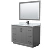 Custom image for Dark Gray with Matte Black Trim / White Carrara Marble / 46