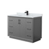 Custom image for Dark Gray with Matte Black Trim / White Carrara Marble / No Mirror