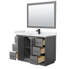 Custom image for Dark Gray with Matte Black Trim / White Cultured Marble / 46