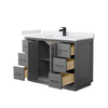 Custom image for Dark Gray with Matte Black Trim / White Cultured Marble / No Mirror