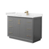 Custom image for Dark Gray with Satin Bronze Trim / Carrara Cultured Marble / No Mirror