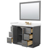 Custom image for Dark Gray with Satin Bronze Trim / Carrara Cultured Marble / 46