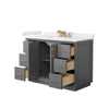 Custom image for Dark Gray with Satin Bronze Trim / Carrara Cultured Marble / No Mirror