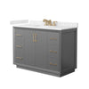 Custom image for Dark Gray with Satin Bronze Trim / Carrara Cultured Marble / No Mirror