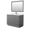 Custom image for Dark Gray with Satin Bronze Trim / White Carrara Marble / 46
