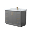 Custom image for Dark Gray with Satin Bronze Trim / White Carrara Marble / No Mirror