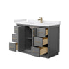 Custom image for Dark Gray with Satin Bronze Trim / White Cultured Marble / No Mirror