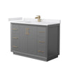 Custom image for Dark Gray with Satin Bronze Trim / White Cultured Marble / No Mirror