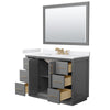 Custom image for Dark Gray with Satin Bronze Trim / White Cultured Marble / 46