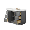 Custom image for Dark Gray with Satin Bronze Trim / White Quartz / No Mirror