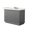Custom image for Dark Gray with Satin Bronze Trim / White Quartz / No Mirror