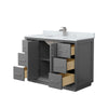 Custom image for Dark Gray with Brushed Nickel Trim / White Carrara Marble / No Mirror