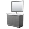 Custom image for Dark Gray with Brushed Nickel Trim / White Cultured Marble / 46