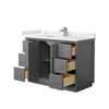 Custom image for Dark Gray with Brushed Nickel Trim / White Cultured Marble / No Mirror