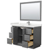 Custom image for Dark Gray with Brushed Nickel Trim / White Quartz / 46