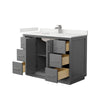 Custom image for Dark Gray with Brushed Nickel Trim / White Quartz / No Mirror