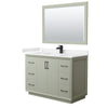 Custom image for Light Green with Matte Black Trim / Carrara Cultured Marble / 46