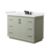 Custom image for Light Green with Matte Black Trim / Carrara Cultured Marble / No Mirror