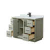 Custom image for Light Green with Matte Black Trim / White Carrara Marble / No Mirror