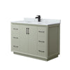 Custom image for Light Green with Matte Black Trim / White Carrara Marble / No Mirror