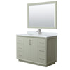 Custom image for Light Green with Brushed Nickel Trim / White Carrara Marble / 46