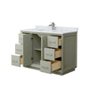 Custom image for Light Green with Brushed Nickel Trim / White Carrara Marble / No Mirror