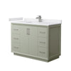 Custom image for Light Green with Brushed Nickel Trim / White Cultured Marble / No Mirror
