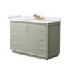Custom image for Light Green with Satin Bronze Trim / Carrara Cultured Marble / No Mirror