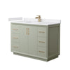 Custom image for Light Green with Satin Bronze Trim / White Cultured Marble / No Mirror