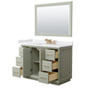 Custom image for Light Green with Satin Bronze Trim / White Cultured Marble / 46