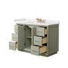 Custom image for Light Green with Satin Bronze Trim / White Quartz / No Mirror