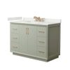 Custom image for Light Green with Satin Bronze Trim / White Quartz / No Mirror