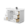 Custom image for White with Matte Black Trim / Carrara Cultured Marble / No Mirror