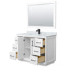 Custom image for White with Matte Black Trim / White Carrara Marble / 46