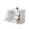 Custom image for White with Matte Black Trim / White Carrara Marble / No Mirror