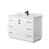 Custom image for White with Matte Black Trim / White Carrara Marble / No Mirror