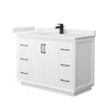 Custom image for White with Matte Black Trim / White Cultured Marble / No Mirror