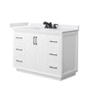 Custom image for White with Matte Black Trim / White Cultured Marble / No Mirror