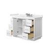 Custom image for White with Brushed Nickel Trim / Carrara Cultured Marble / No Mirror