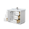 Custom image for White with Brushed Nickel Trim / White Carrara Marble / No Mirror