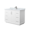 Custom image for White with Brushed Nickel Trim / White Carrara Marble / No Mirror