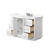 Custom image for White with Brushed Nickel Trim / Giotto Quartz / No Mirror