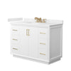 Custom image for White with Satin Bronze Trim / Carrara Cultured Marble / No Mirror