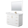 Custom image for White with Satin Bronze Trim / White Cultured Marble / 46