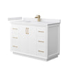 Custom image for White with Satin Bronze Trim / White Cultured Marble / No Mirror
