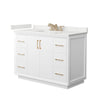 Custom image for White with Satin Bronze Trim / White Quartz / No Mirror